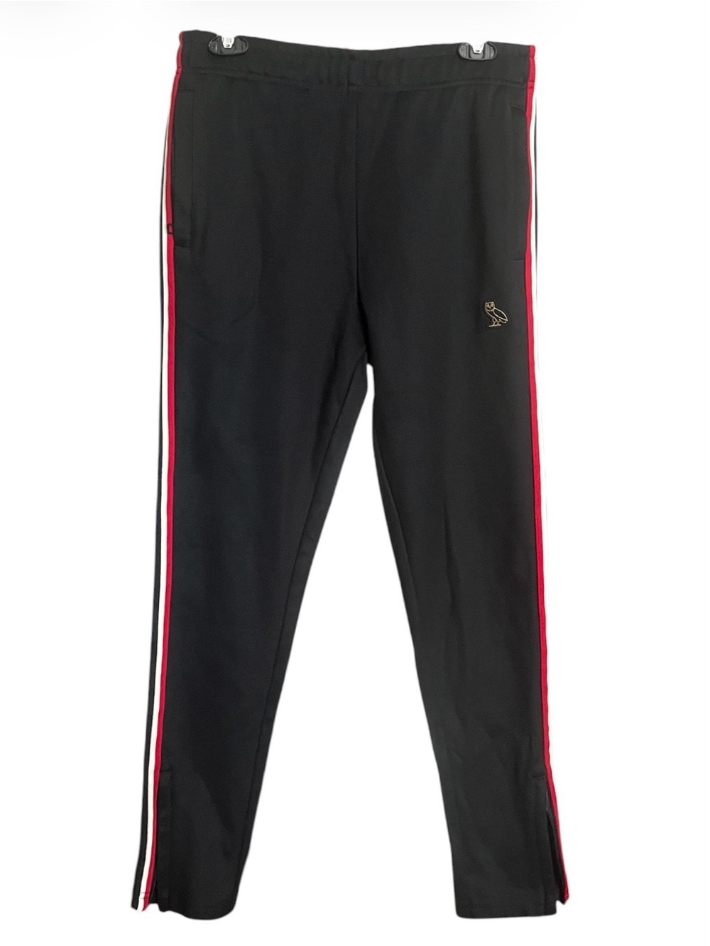 OVO Pique Striped Track Pants October’s Very Own Streetwear Casual Blk SZ S
